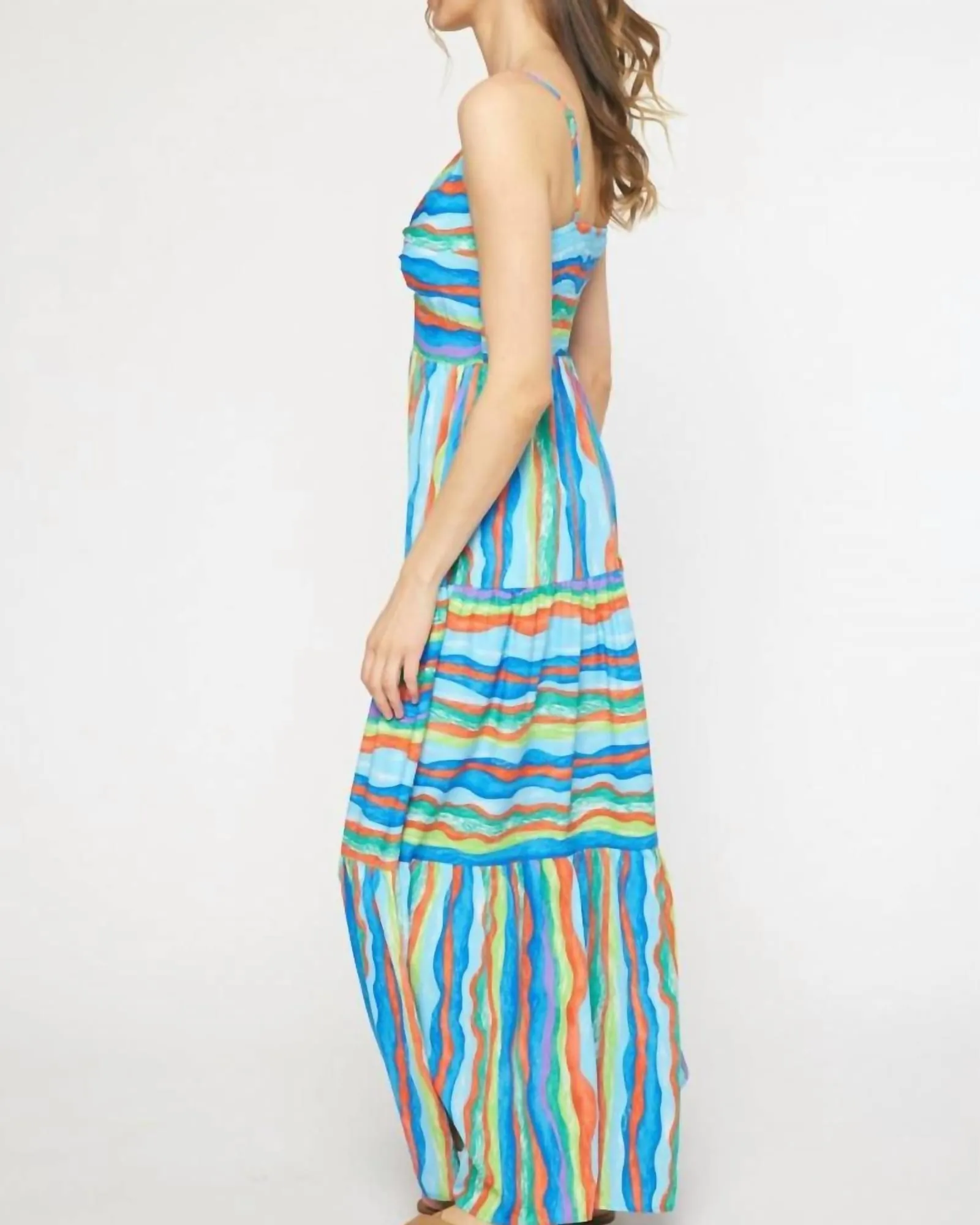 Stripe Maxi Dress in Blue/Green | Blue/Green