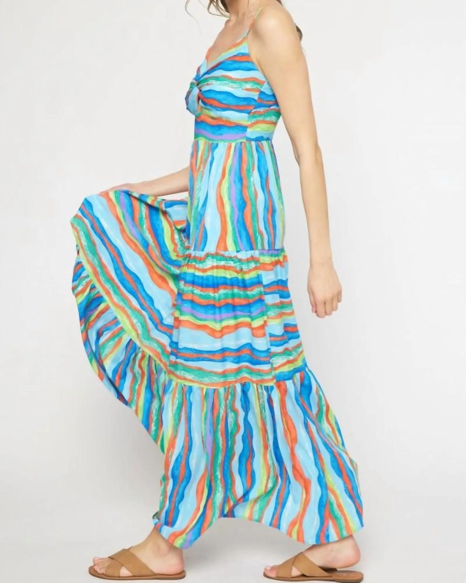 Stripe Maxi Dress in Blue/Green | Blue/Green