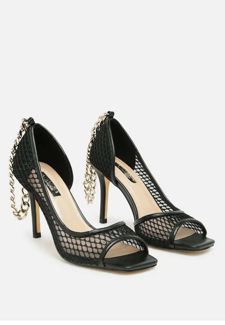 Sugar Stick Jewel Mesh Stiletto Sandals