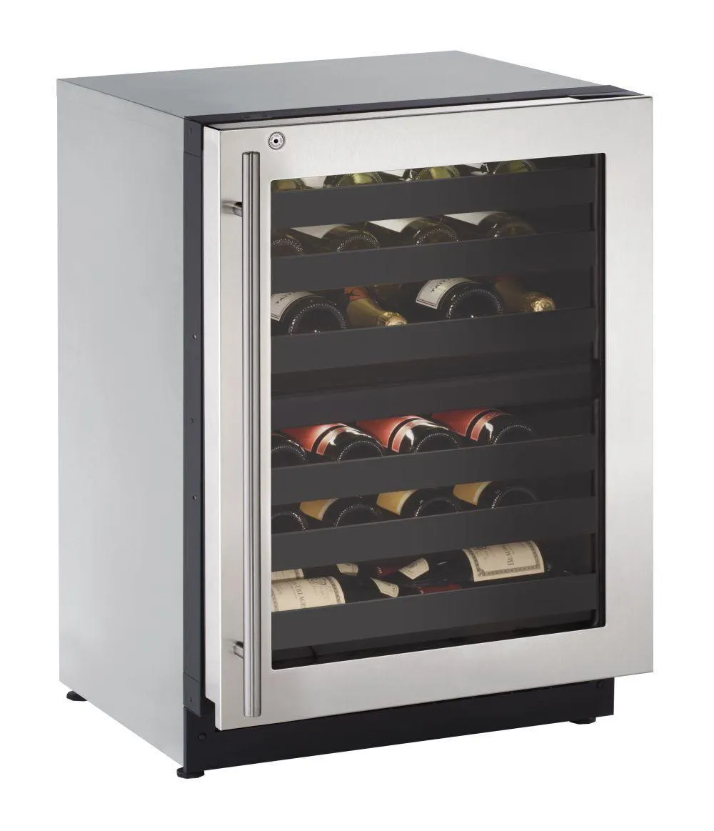 U-Line U2224ZWCS13B 2224zwc 24" Dual-zone Wine Refrigerator With Stainless Frame Finish and Right-hand Hinge Door Swing and Lock (115 V/60 Hz)