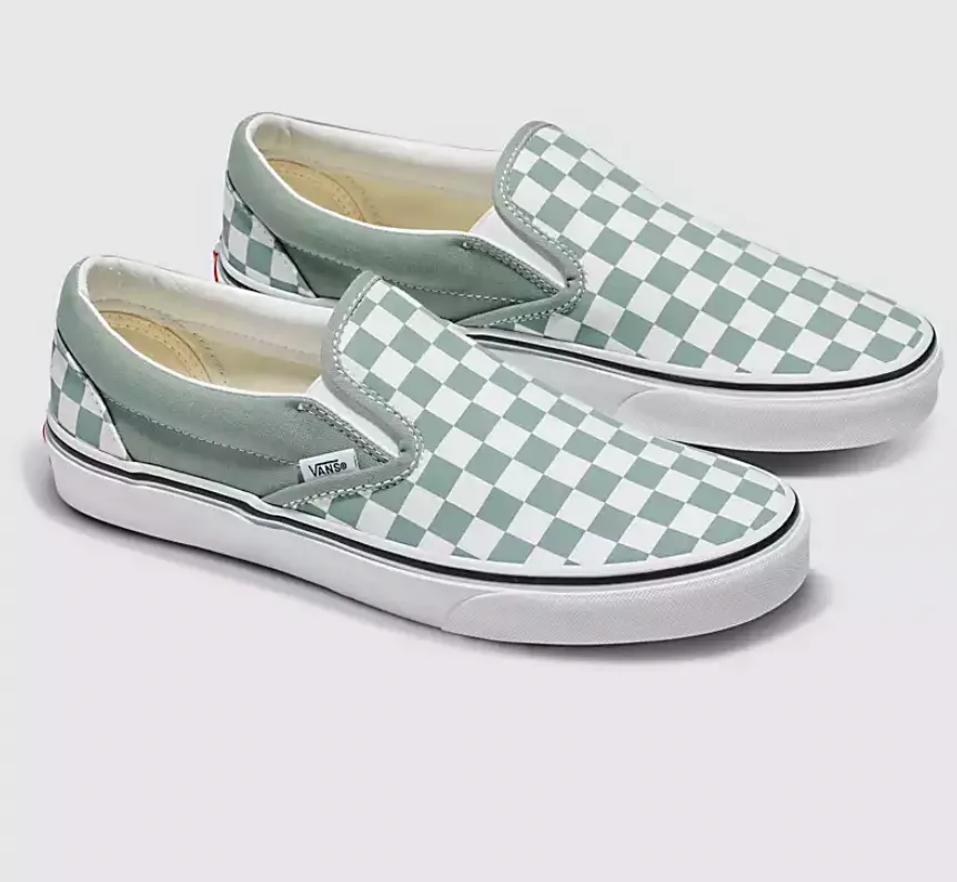 VANS Checkerboard Slip-On sneaker-Iceberg Green