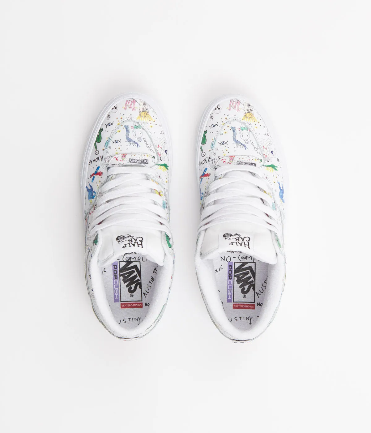 Vans Skate Half Cab Shoes - (No Comply x Daniel Johnston) White / Multi