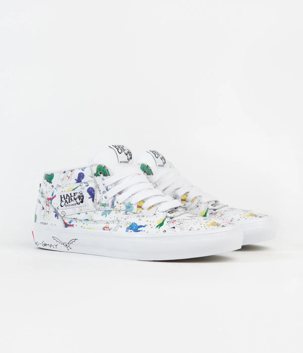 Vans Skate Half Cab Shoes - (No Comply x Daniel Johnston) White / Multi