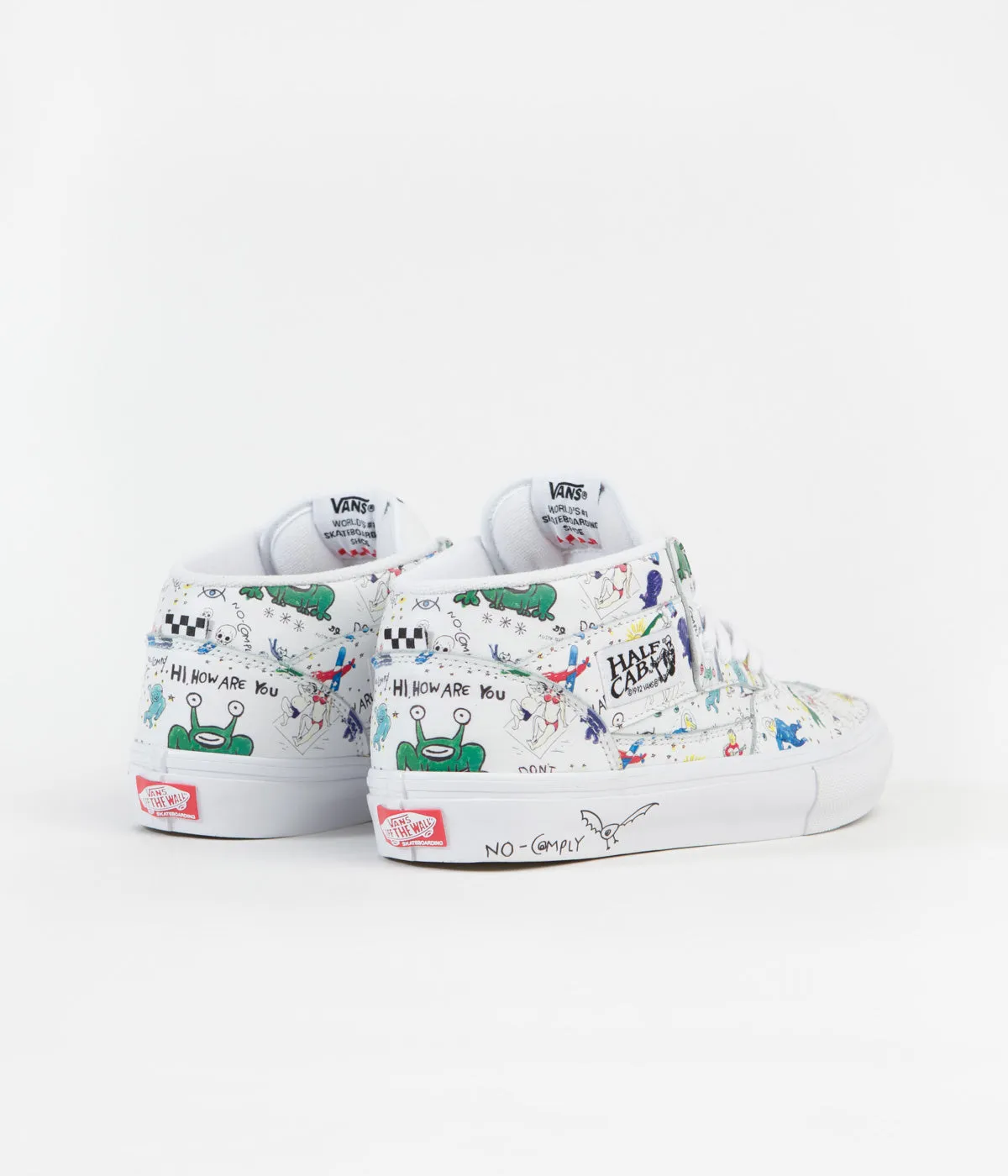 Vans Skate Half Cab Shoes - (No Comply x Daniel Johnston) White / Multi