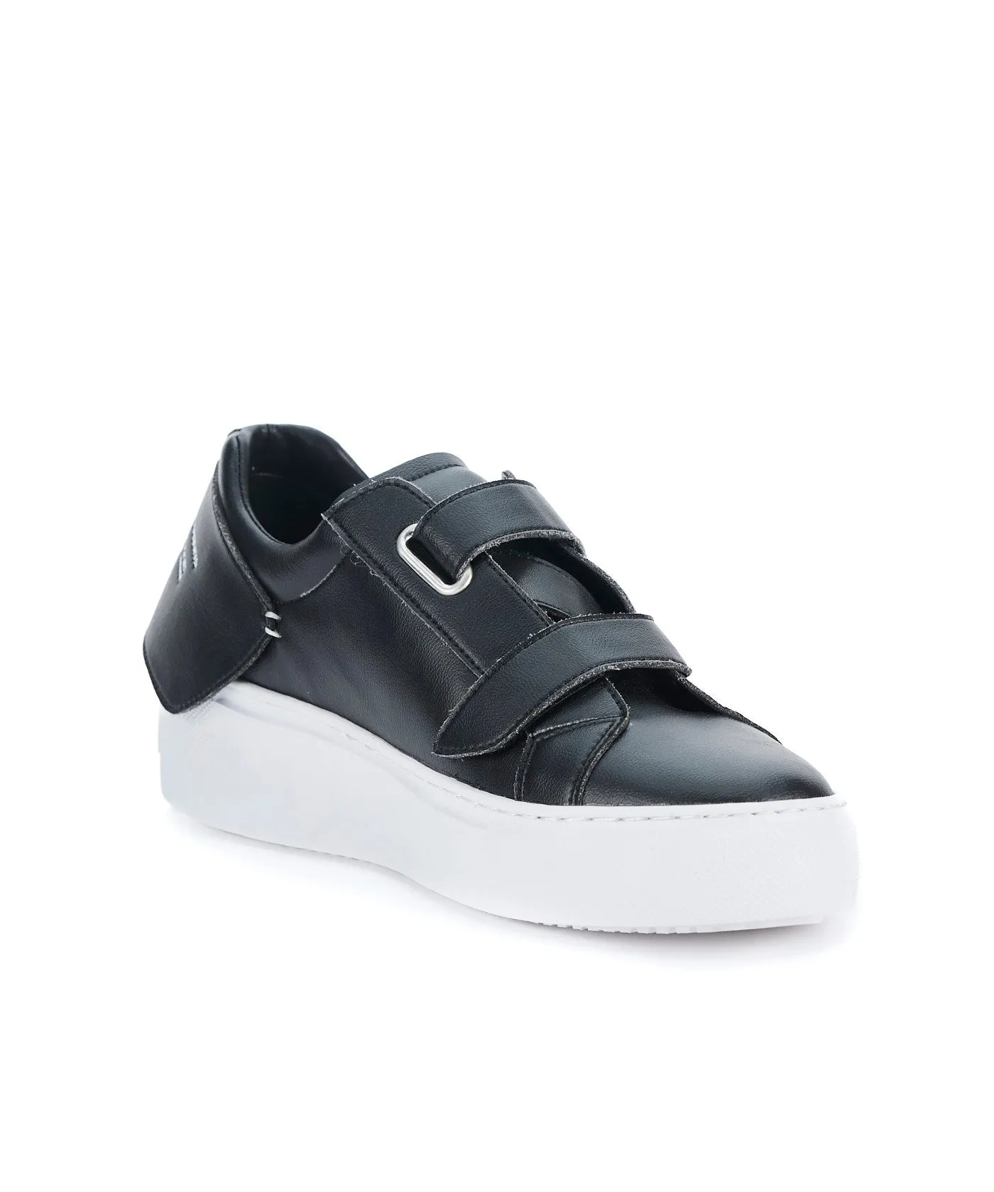 Velcro Strap Tennis Sneakers - Black