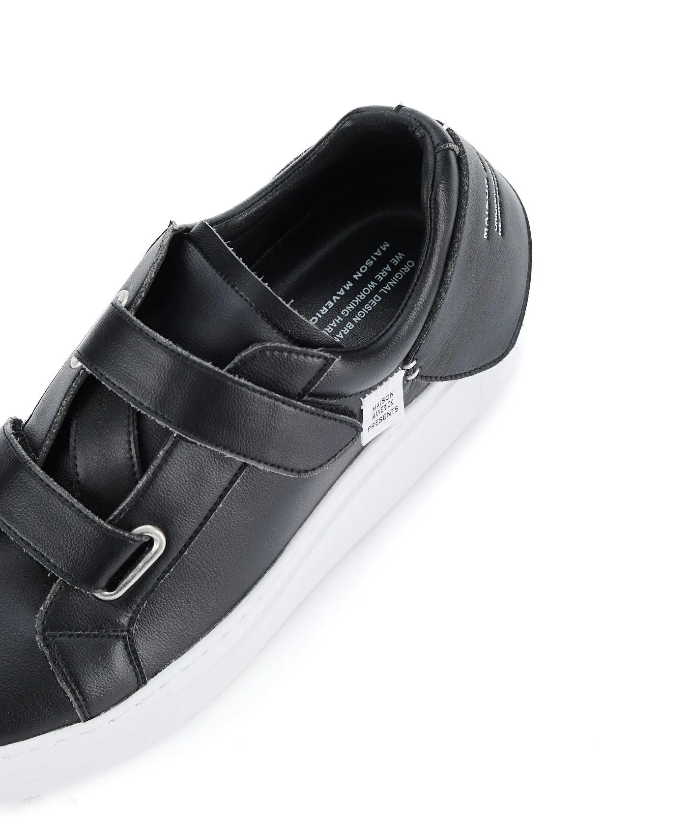 Velcro Strap Tennis Sneakers - Black