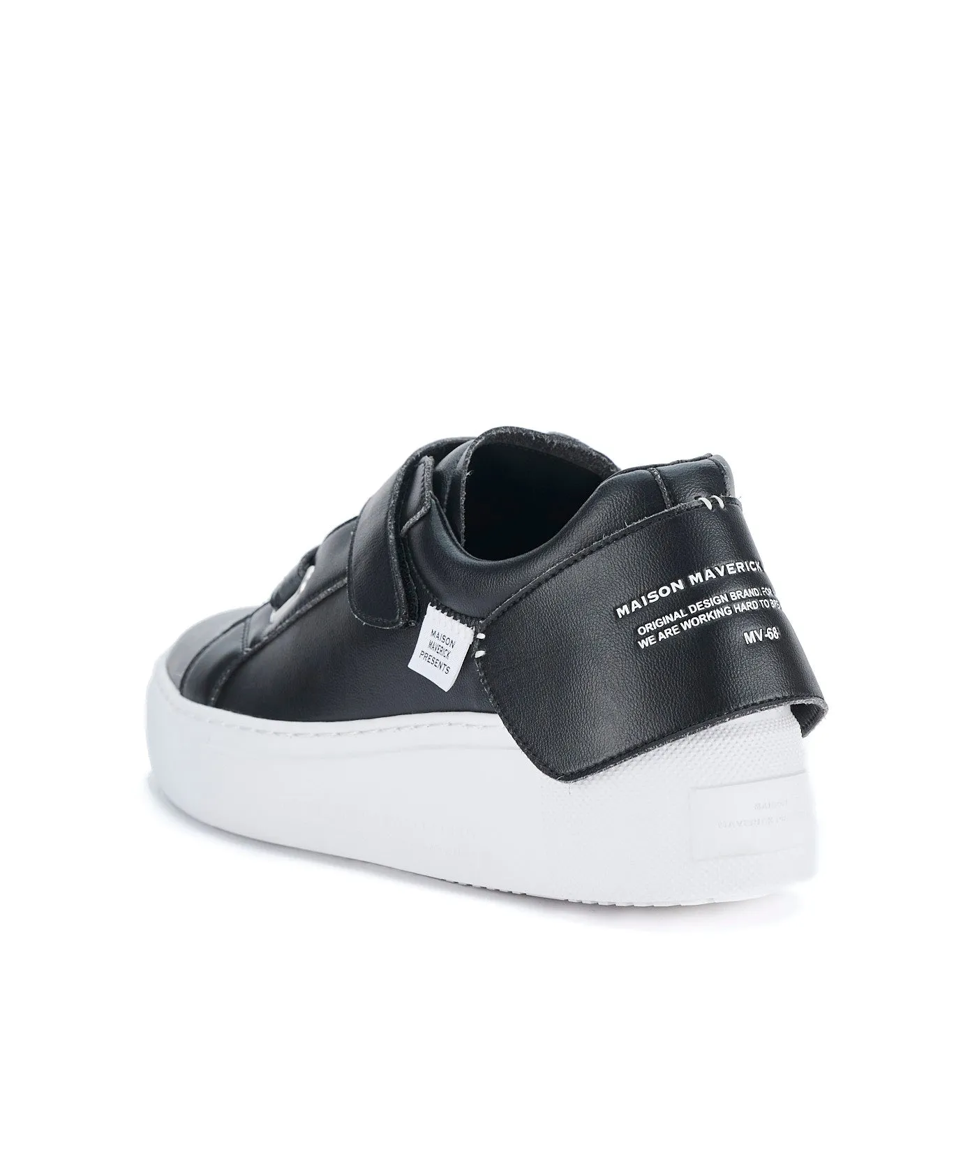 Velcro Strap Tennis Sneakers - Black