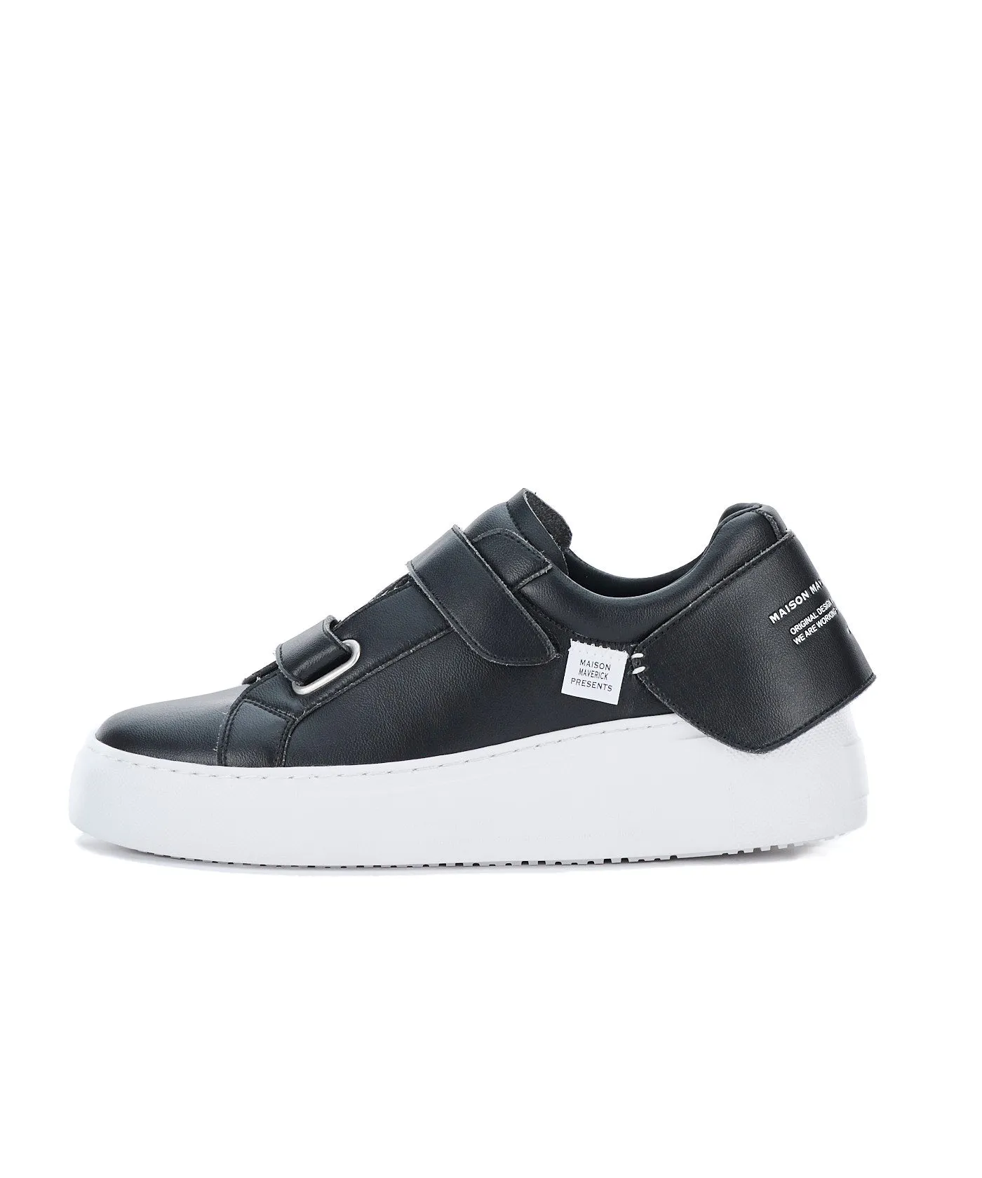 Velcro Strap Tennis Sneakers - Black