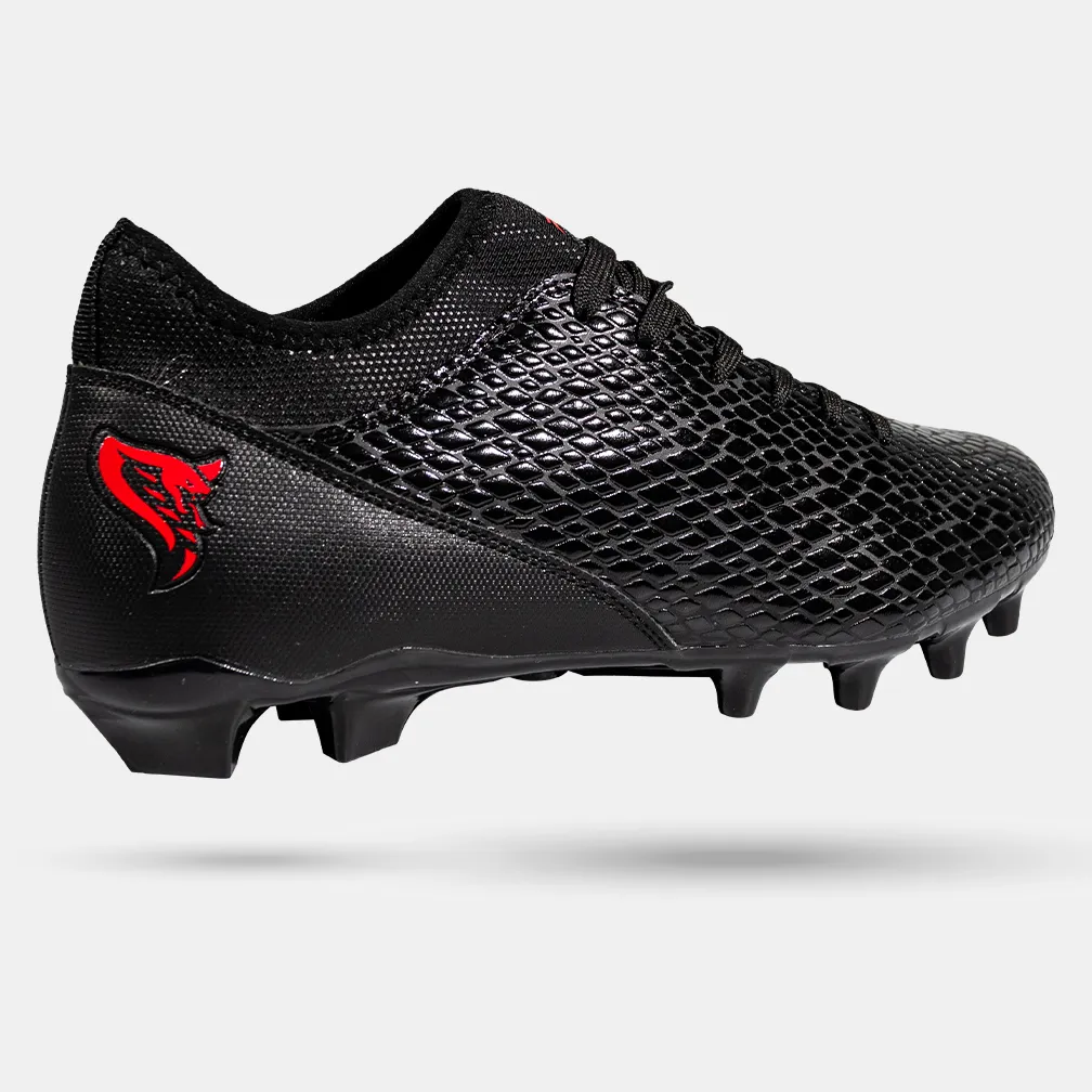 Velocity 3.0: Youth Football Cleats - Black Cobra Skin