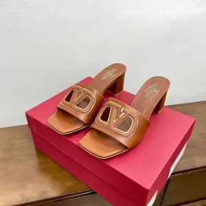 Vlogo Cut-Out 60 Sandal Tan Calfskin