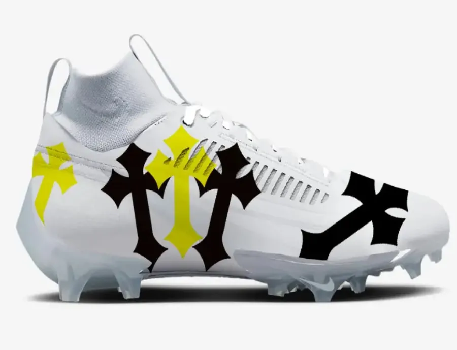 White Chrome Hearts Football Cleats