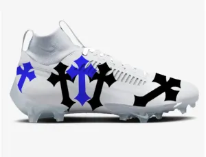 White Chrome Hearts Football Cleats