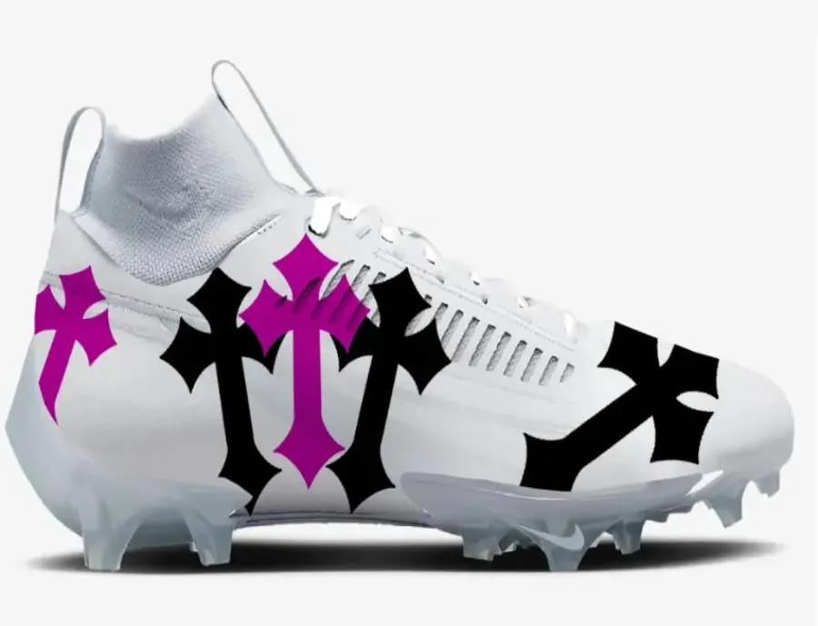 White Chrome Hearts Football Cleats