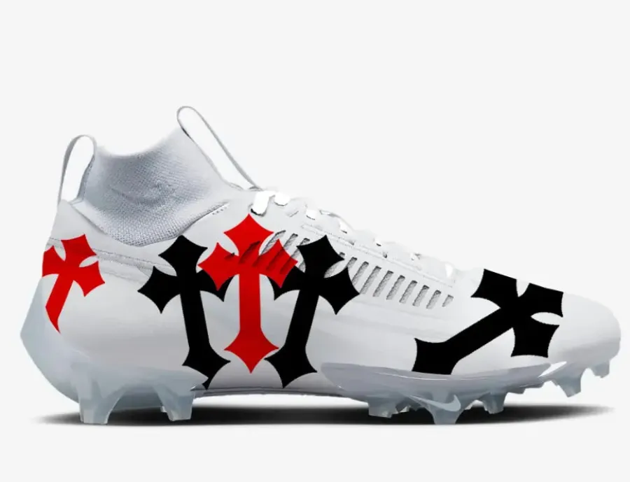 White Chrome Hearts Football Cleats