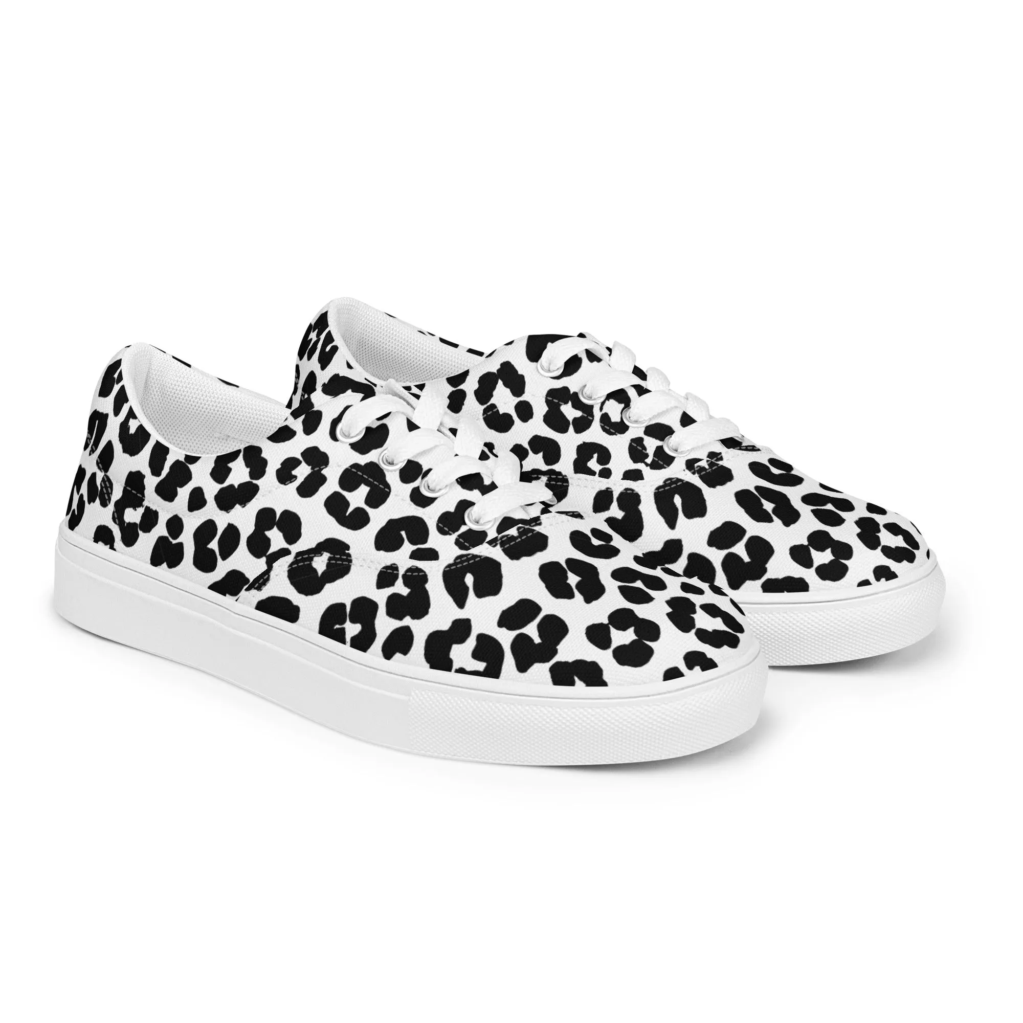 White Leopard Women’s lace-up canvas shoes