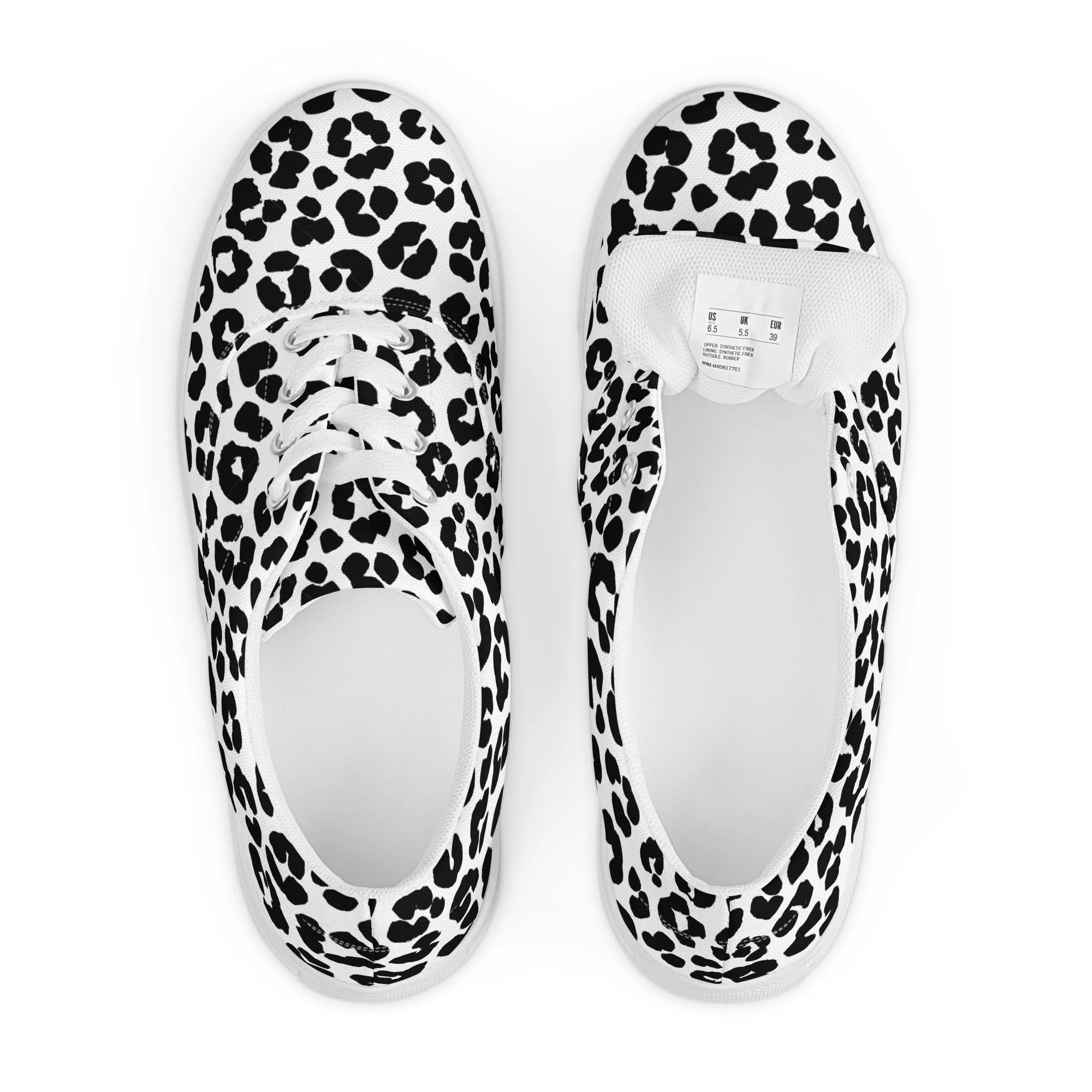 White Leopard Women’s lace-up canvas shoes