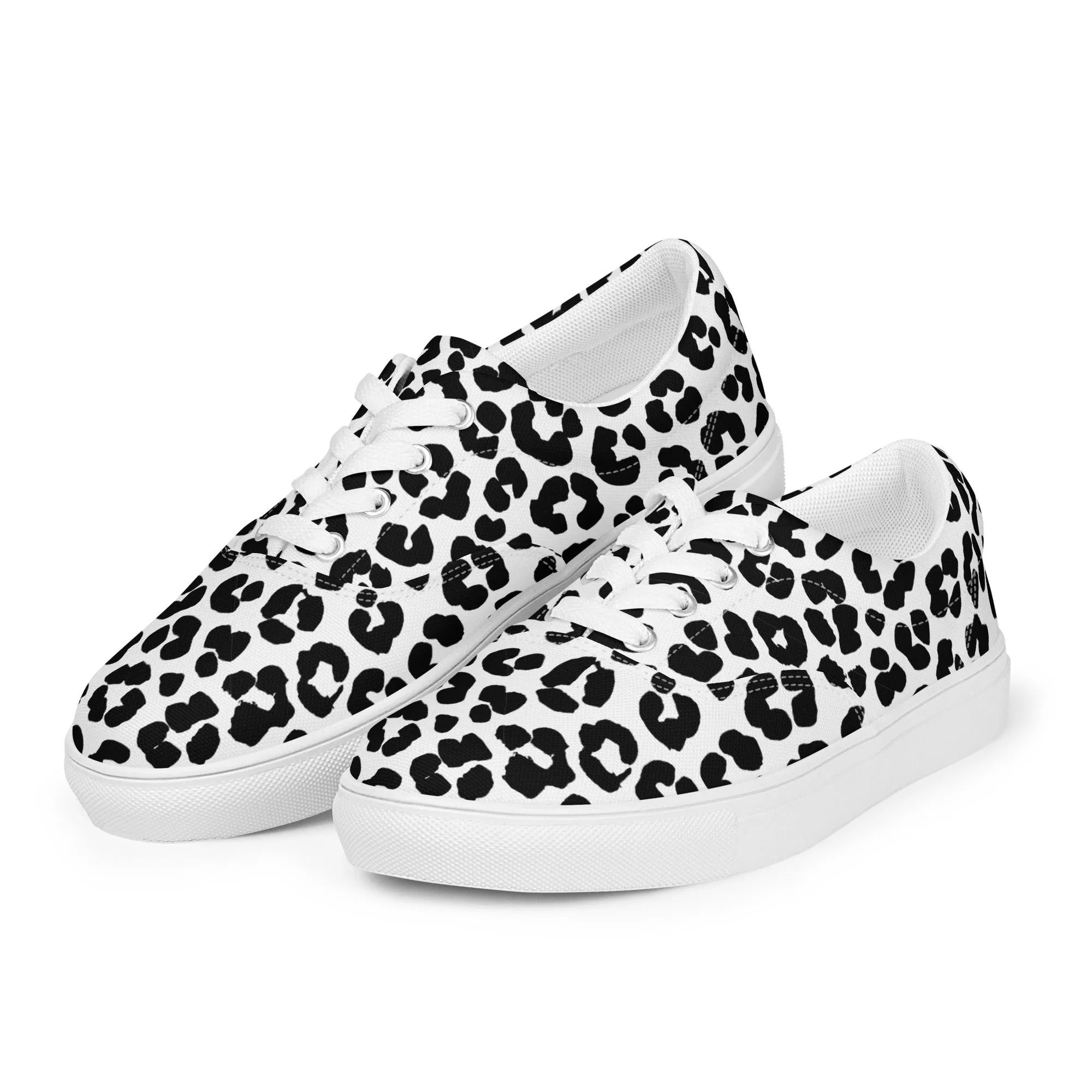 White Leopard Women’s lace-up canvas shoes