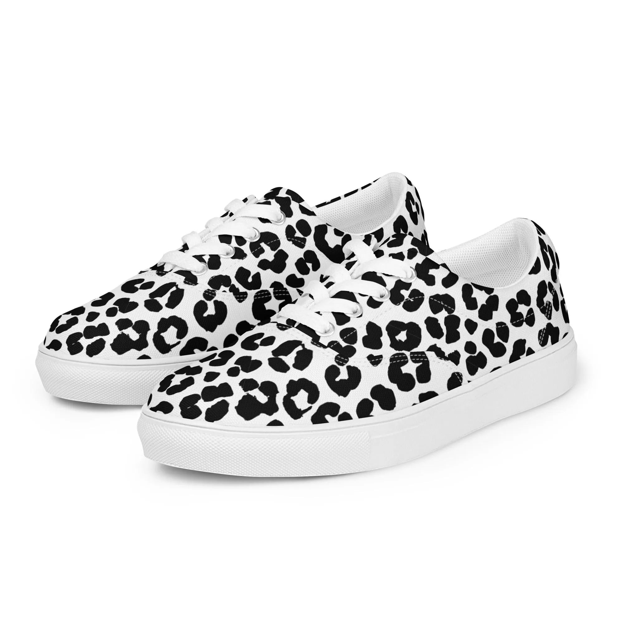 White Leopard Women’s lace-up canvas shoes