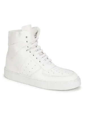 White PU Perforrated Ankle Length Sneakers (TC-ST-1023-WHTPU)