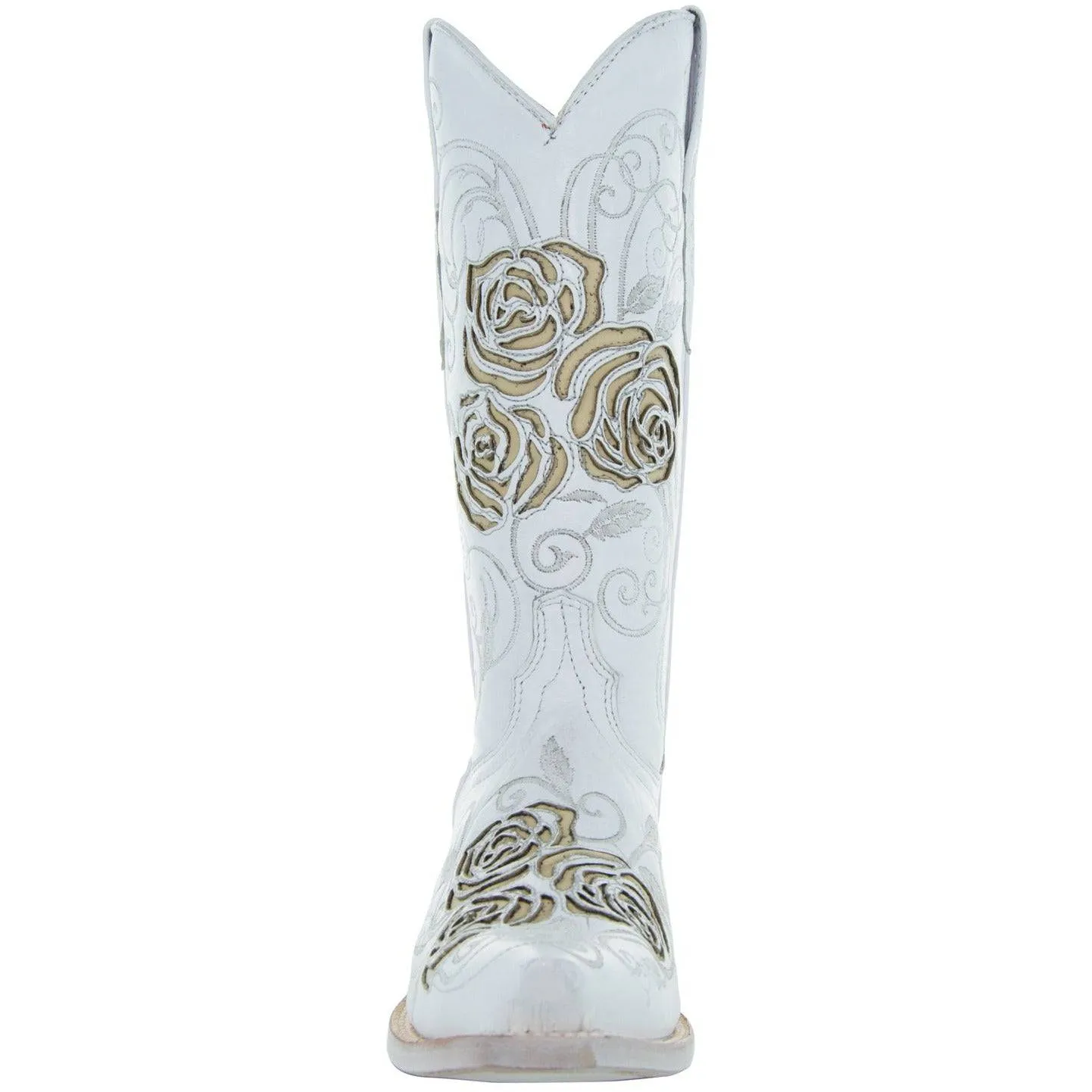 White Rose Inlayed Women's Cowgirl Boots (M50032)