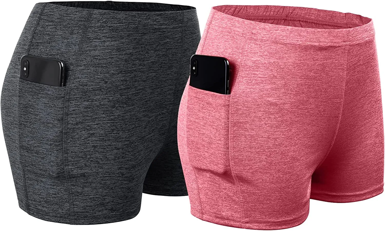 Women's 2 Pack Seamless High Waist Workout Yoga Shorts