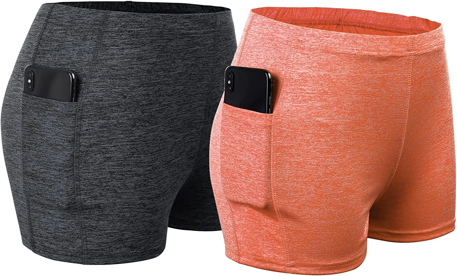 Women's 2 Pack Seamless High Waist Workout Yoga Shorts