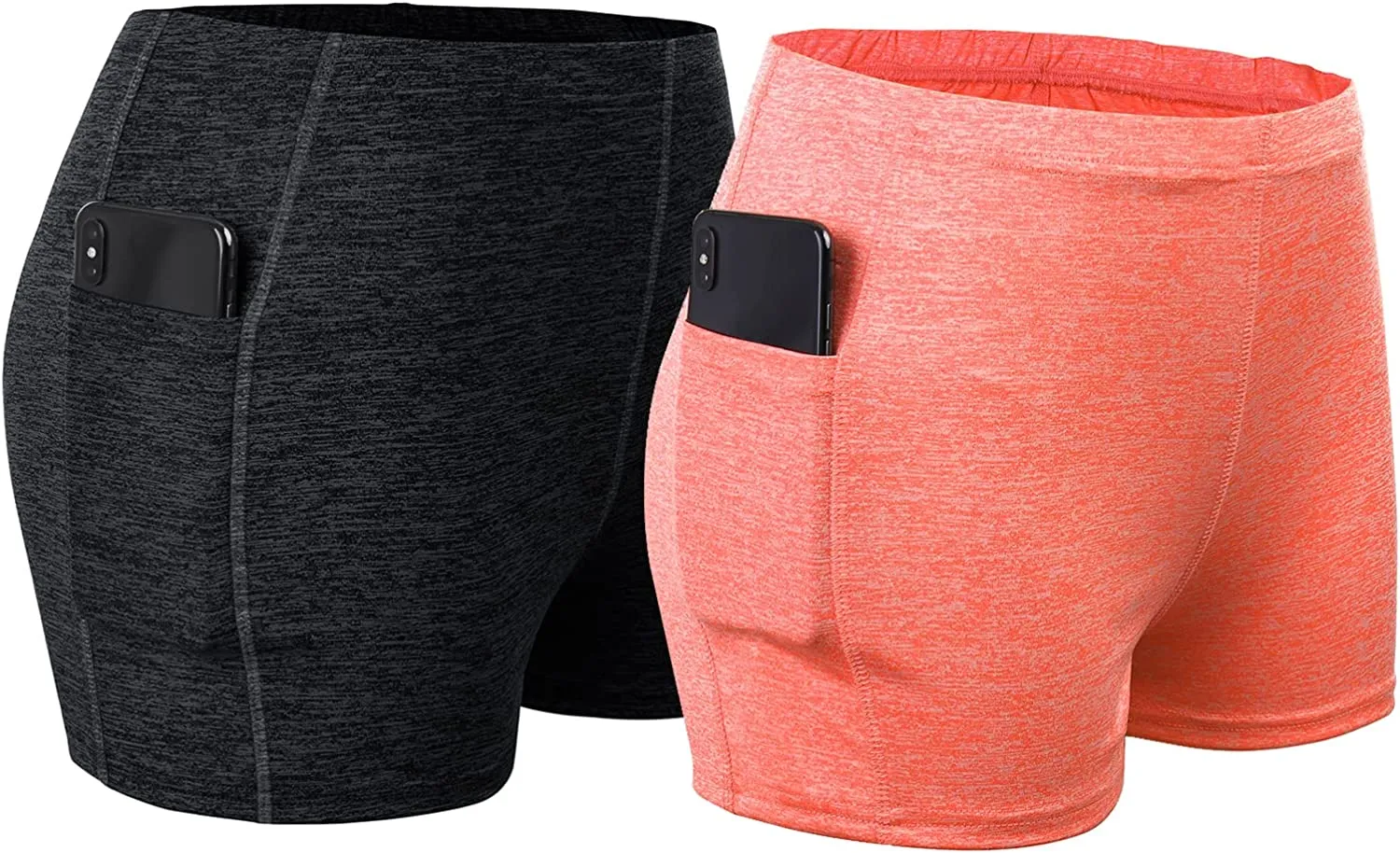 Women's 2 Pack Seamless High Waist Workout Yoga Shorts