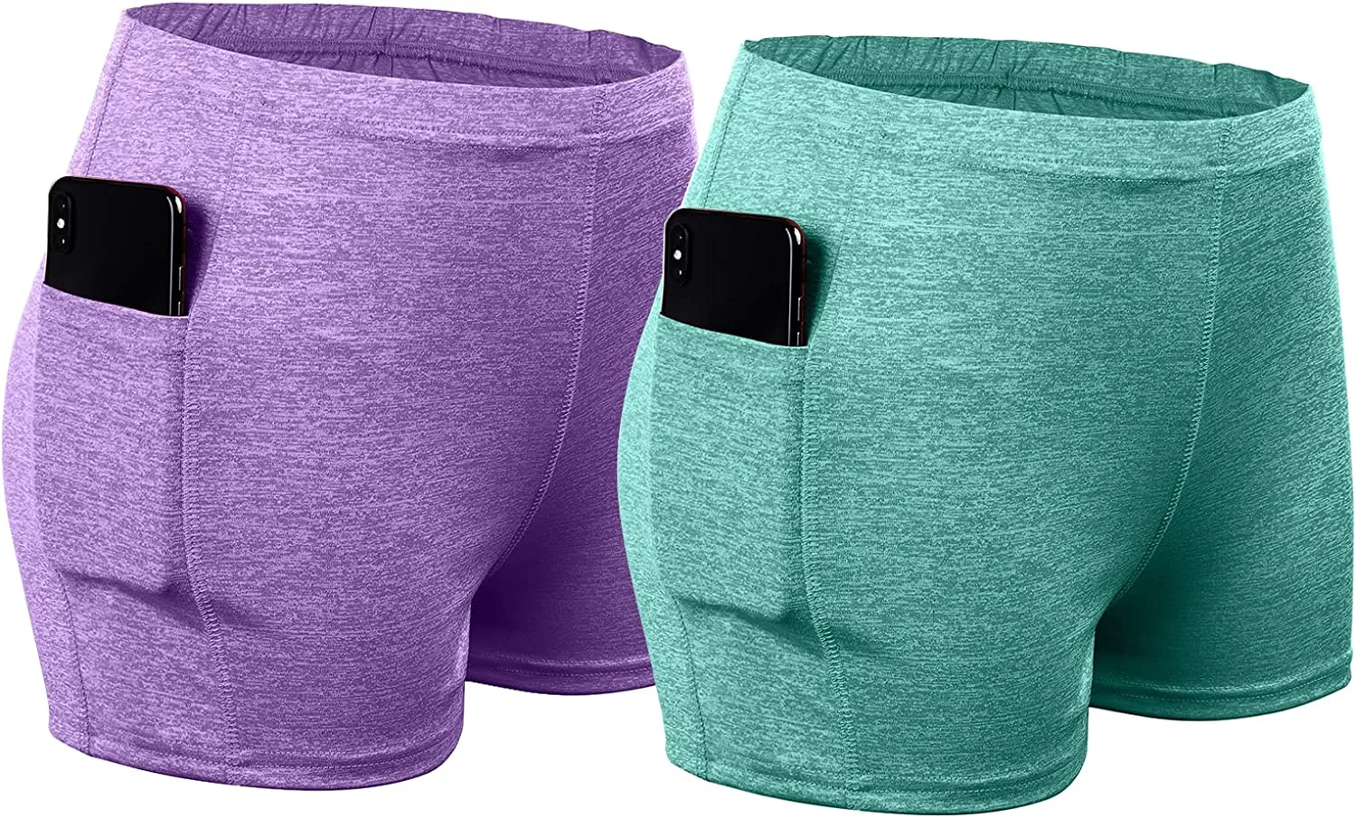 Women's 2 Pack Seamless High Waist Workout Yoga Shorts