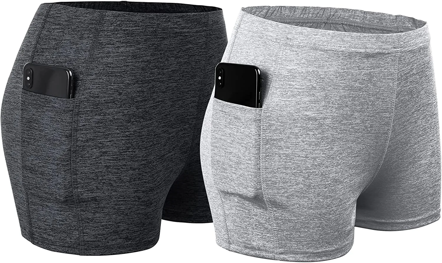 Women's 2 Pack Seamless High Waist Workout Yoga Shorts