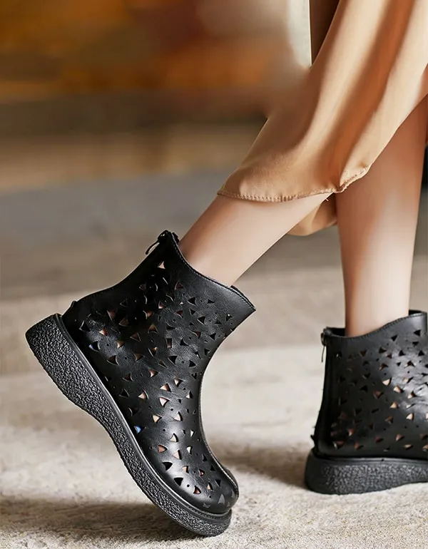 Women's Handmade Cut-out Summer Short Boots