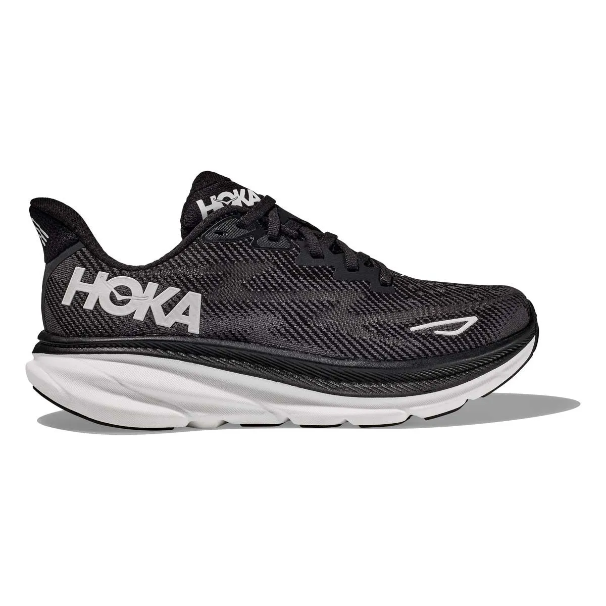 WOMEN'S HOKA CLIFTON 9 | BLACK / WHITE