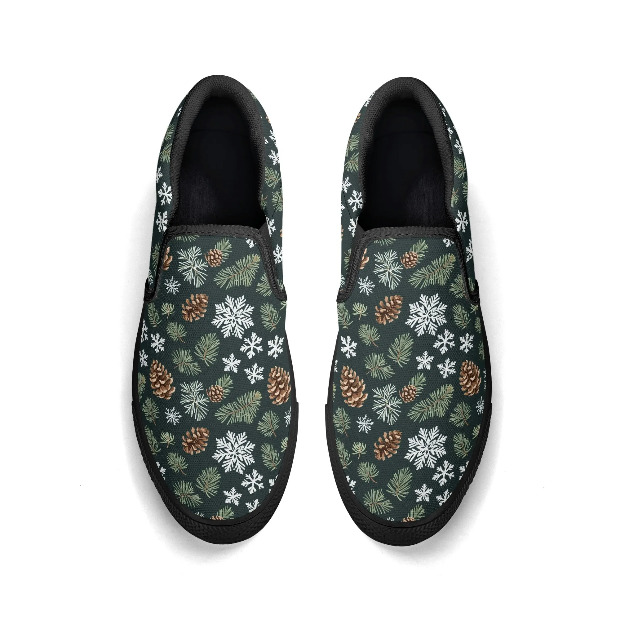 Womens Snowflake Pine Rubber Slip On Shoes