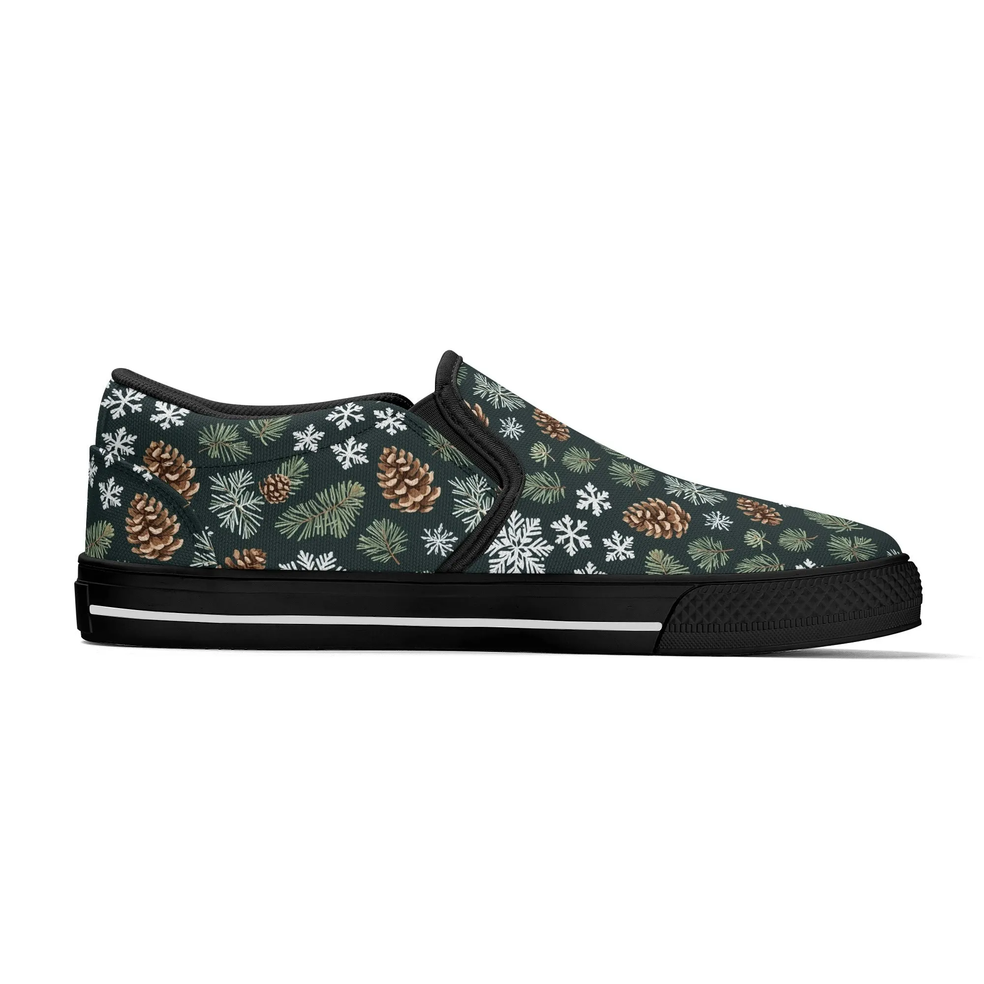 Womens Snowflake Pine Rubber Slip On Shoes