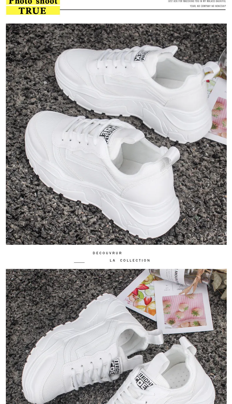 xiangtuibao Casual Shoes Women Chunky Sneakers Fashion Dad Shoes For Women Spring Autumn White Black Shoes Chunky Sneaker Vulcanize Shoes