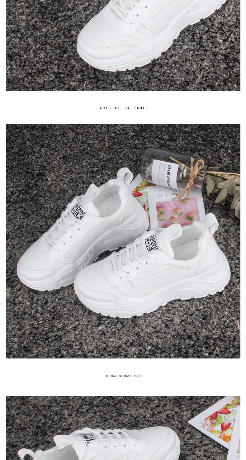 xiangtuibao Casual Shoes Women Chunky Sneakers Fashion Dad Shoes For Women Spring Autumn White Black Shoes Chunky Sneaker Vulcanize Shoes