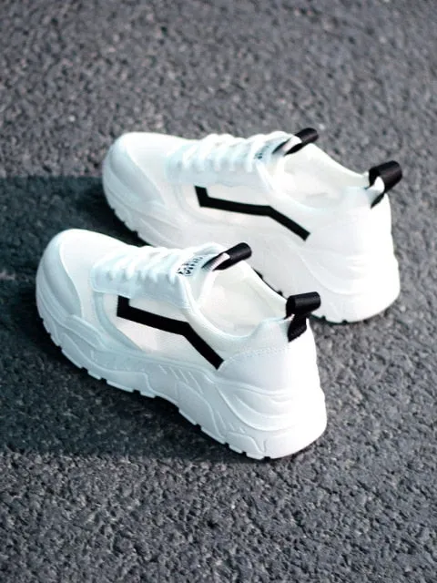 xiangtuibao Casual Shoes Women Chunky Sneakers Fashion Dad Shoes For Women Spring Autumn White Black Shoes Chunky Sneaker Vulcanize Shoes